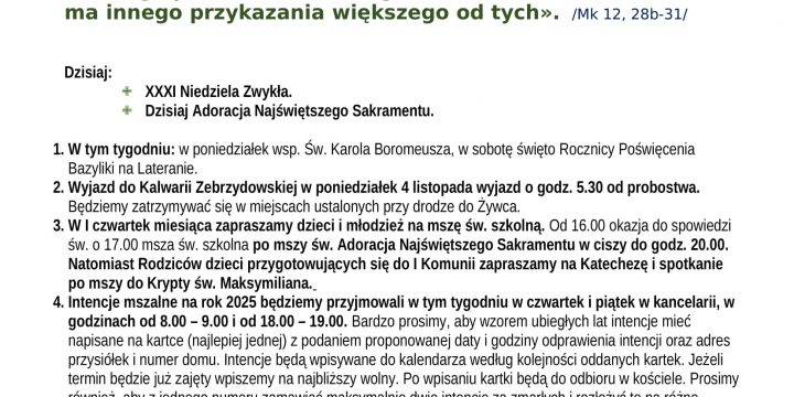 Ogłoszenia Duszpasterskie 3.11.2024