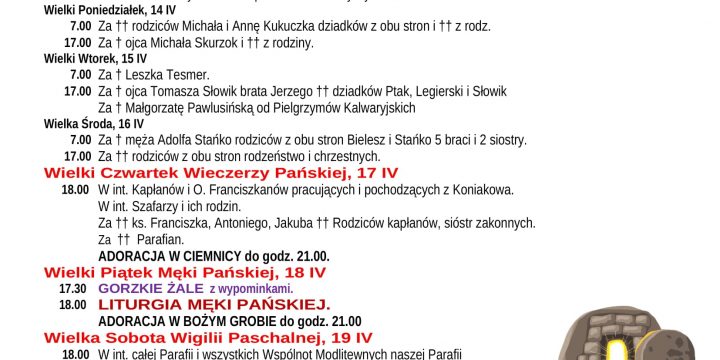 Intencje Mszalne 13.04.2025