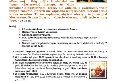 Ogłoszenia Duszpasterskie 27.04.2025