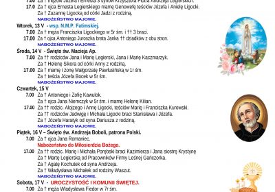 Intencje Mszalne 11.05.2025