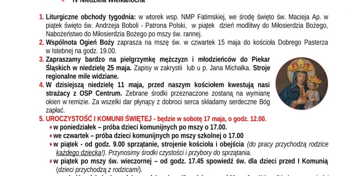 Ogłoszenia Duszpasterskie 11.05.2025