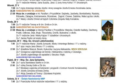 Intencje Mszalne 25.05.2025