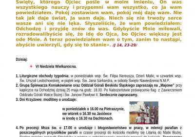 Ogłoszenia Duszpasterskie 25.05.2025