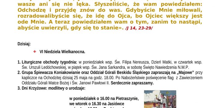 Ogłoszenia Duszpasterskie 25.05.2025