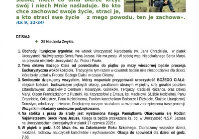 Ogłoszenia Duszpasterskie 22.06.2025