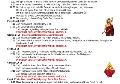 Intencje Mszalne 22.06.2025