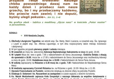 Ogłoszenia Duszpasterskie 27.07.2025