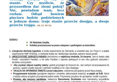 Ogłoszenia Duszpasterskie 17.08.2025
