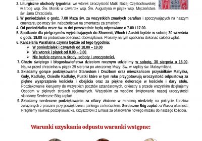 Ogłoszenia Duszpasterskie 24.08.2025