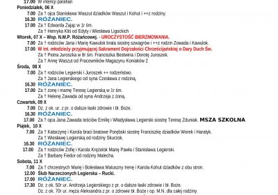 Intencje Mszalne 05.10.2025