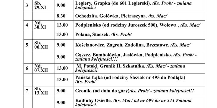 ODWIEDZINY DUSZPASTERSKIE 2025-2026