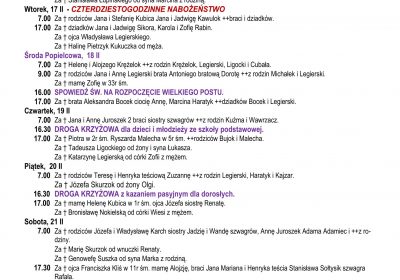 Intencje Mszalne 15.02.2026