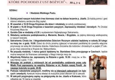 Ogłoszenia Duszpasterskie 22.02.2026