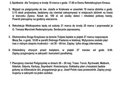 Ogłoszenia Duszpasterskie 15.03.2026