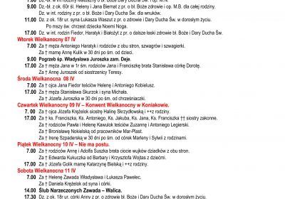 Intencje Mszalne 05.04.2026