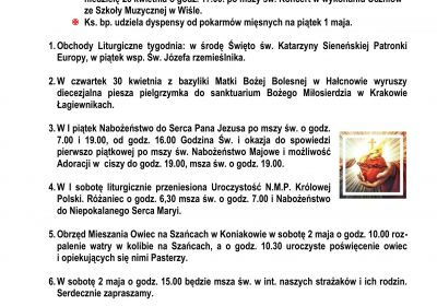 Ogłoszenia Duszpasterskie 26.04.2026