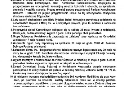 Ogłoszenia Duszpasterskie 17.05.2026