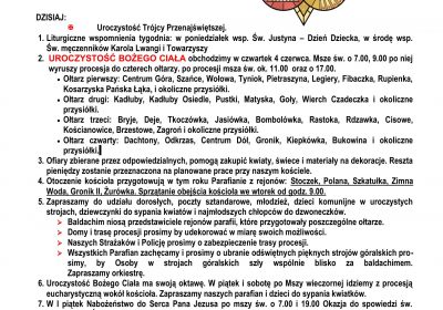 Ogłoszenia Duszpasterskie 31.05.2026