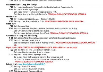 Intencje Mszalne 07.06.2026
