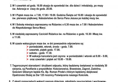 Ogłoszenia Duszpasterskie 28.06.2026