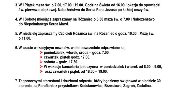 Ogłoszenia Duszpasterskie 28.06.2026